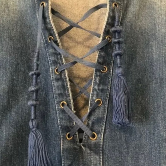 Ulla Johnson denim lace up Dress size 0 - Picture 3 of 9